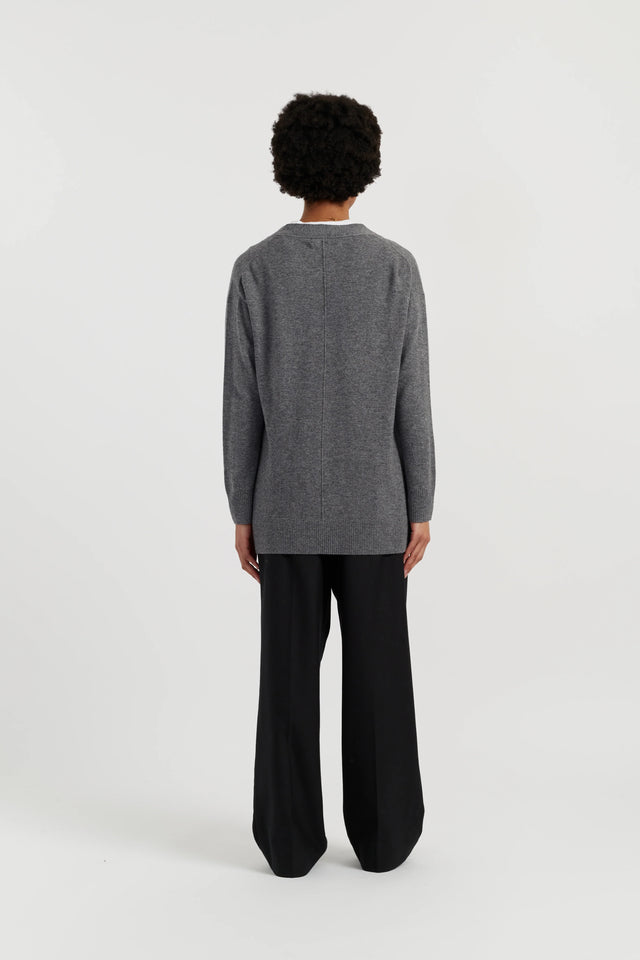 Grey Wool-Cashmere Long Cardigan image 3