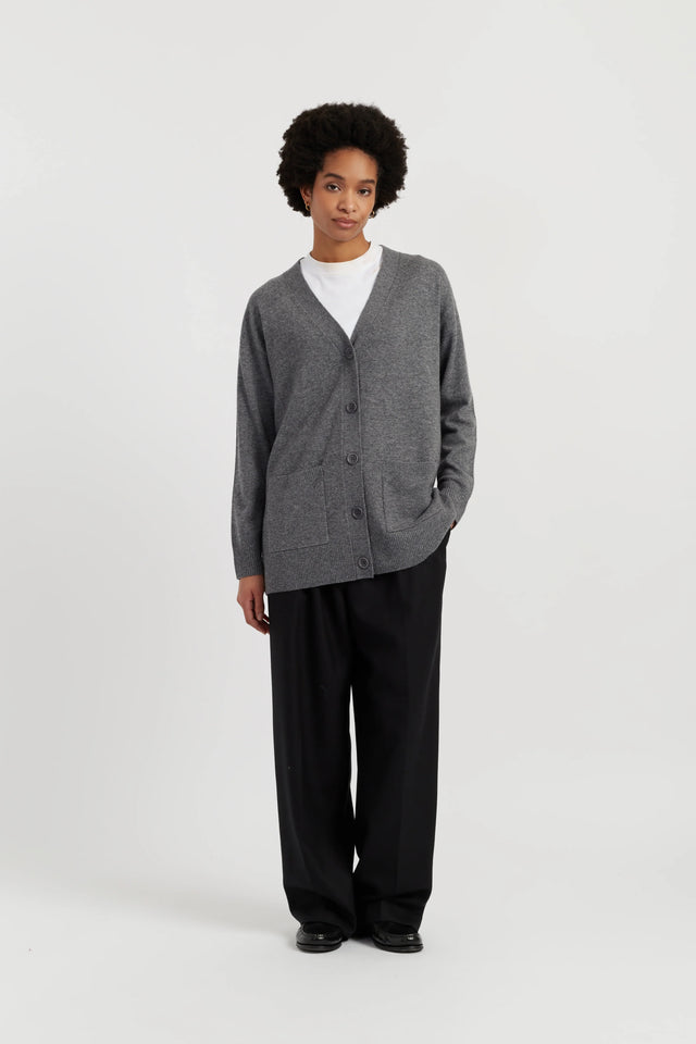 Grey Wool-Cashmere Long Cardigan image 2