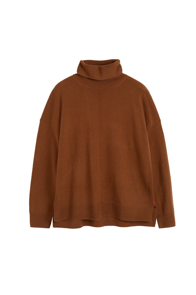 Toffee Wool-Cashmere Relaxed Rollneck Sweater image 5