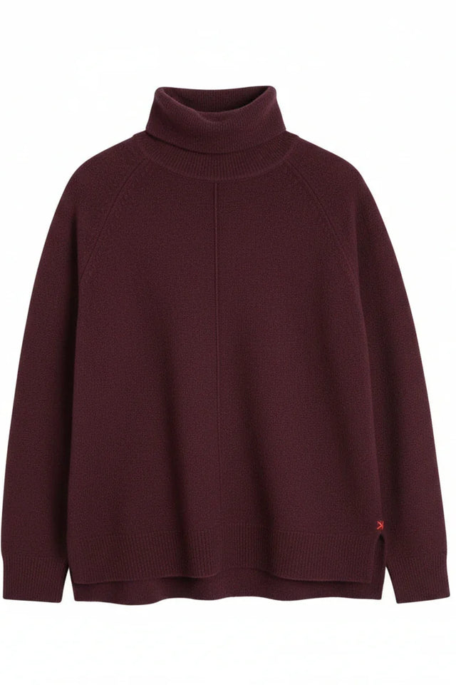 Aubergine Wool-Cashmere Relaxed Rollneck Sweater image 6