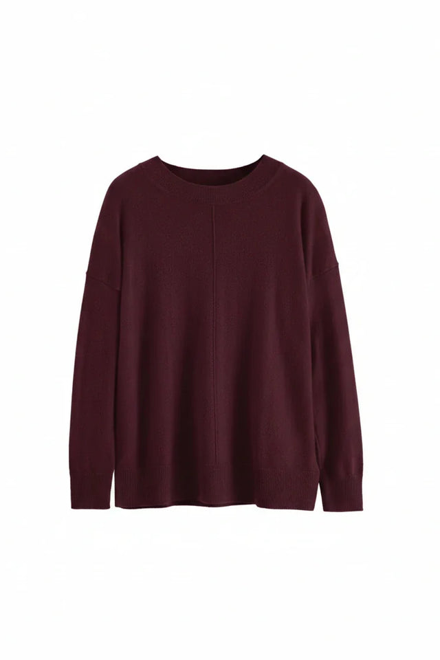Aubergine Wool-Cashmere Slouchy Sweater image 5