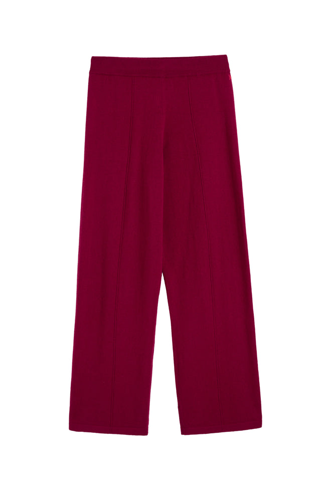 Cherry Wool-Cashmere Wide-Leg Track Pant image 5