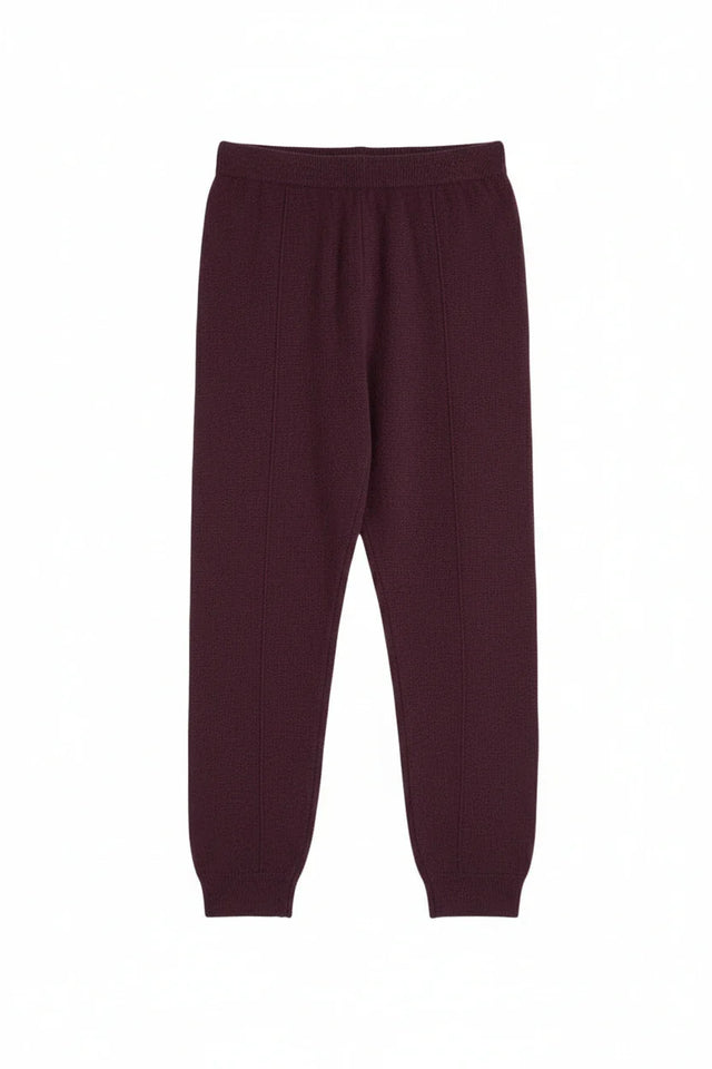 Aubergine Wool-Cashmere Cuffed Joggers image 4