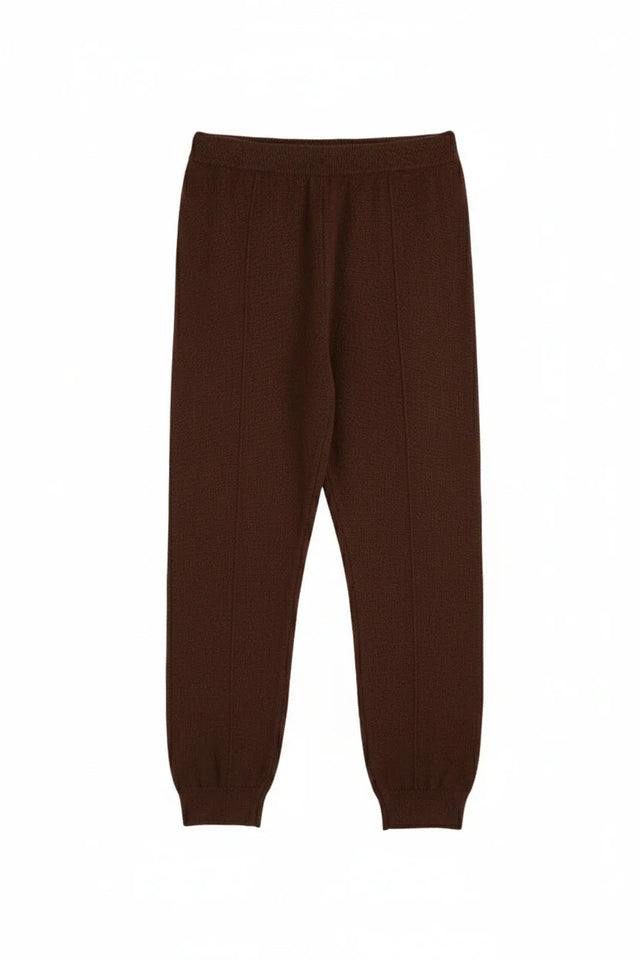 Chocolate Wool-Cashmere Cuffed Joggers image 4