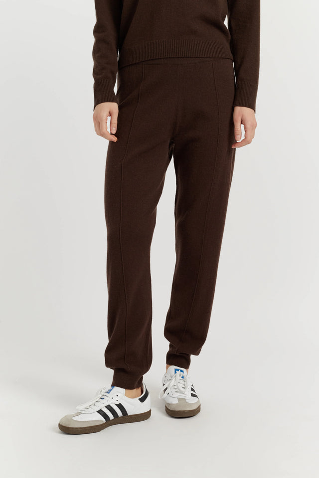 Chocolate Wool-Cashmere Cuffed Joggers image 2