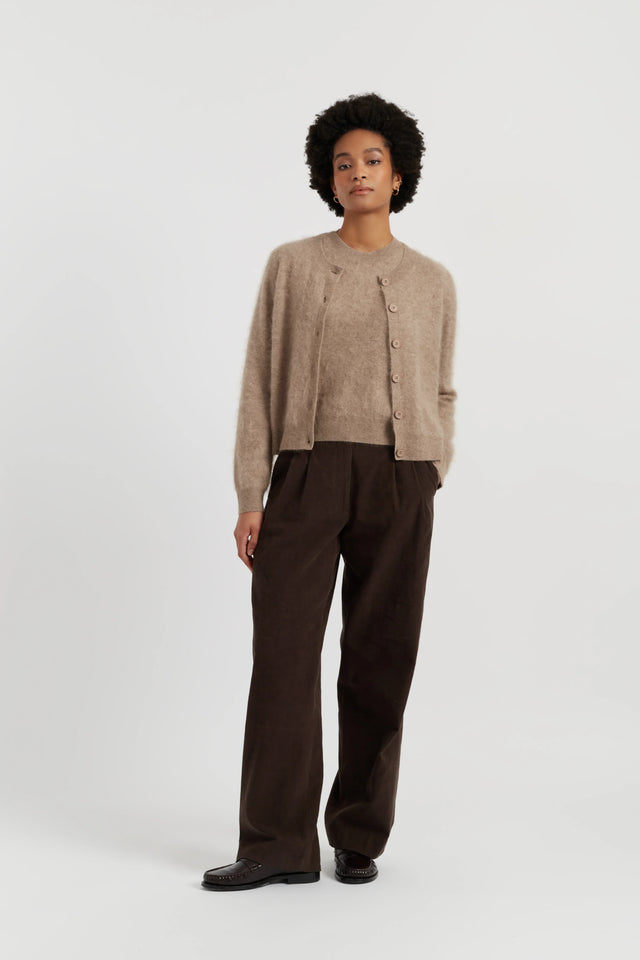 Warm-Oatmeal Brushed Cashmere Cardigan image 2