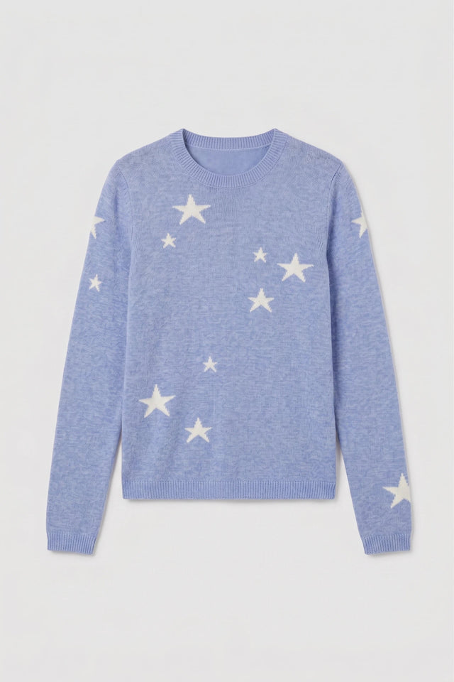 Baby-Blue Wool-Cashmere Star Sweater image 4