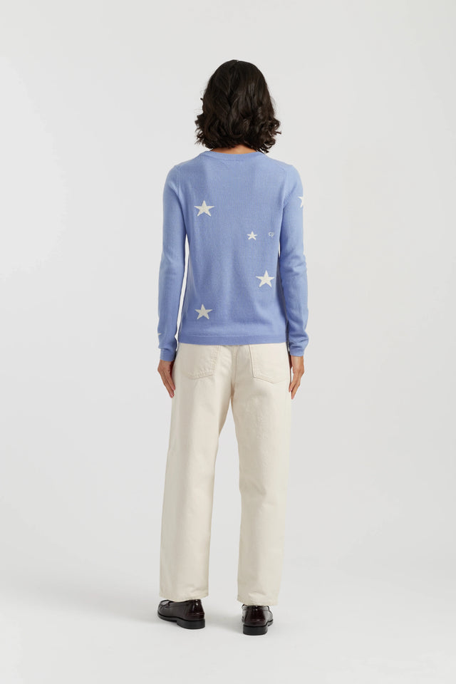 Baby-Blue Wool-Cashmere Star Sweater image 3