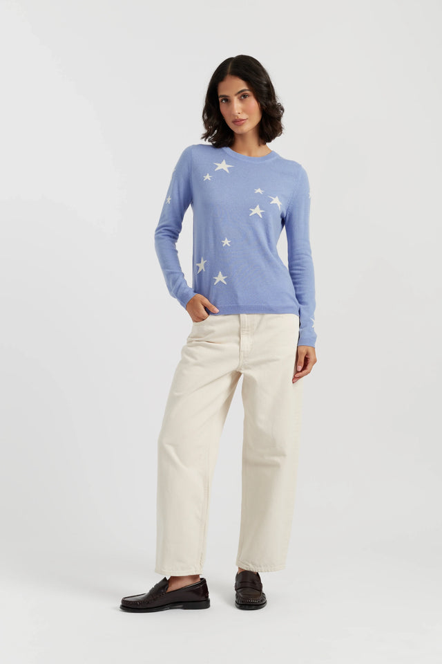 Baby-Blue Wool-Cashmere Star Sweater image 2