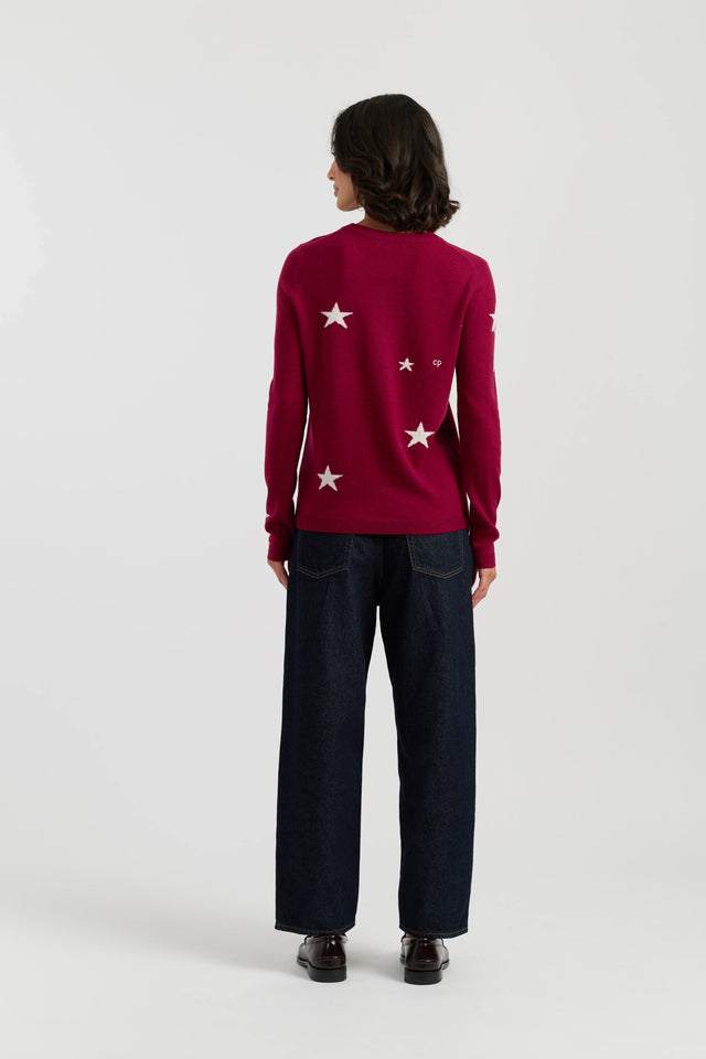 Cherry Wool-Cashmere Star Sweater image 3