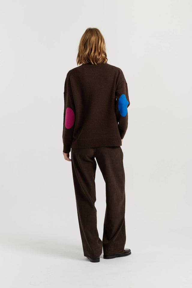 Chocolate Wool-Cashmere Elbow Patch Rollneck Sweater image 4