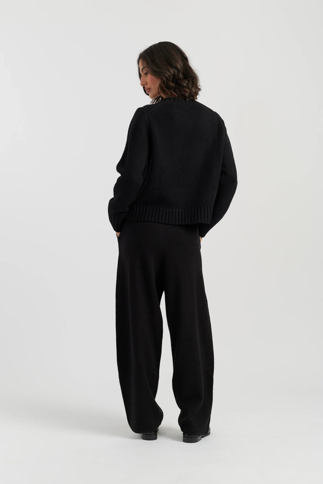 Black-Melange Merino Heart Sweater image 3