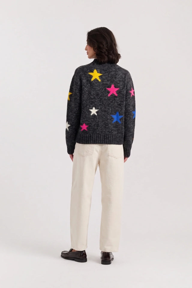 Black Wool-Cashmere Star Rollneck Sweater image 2