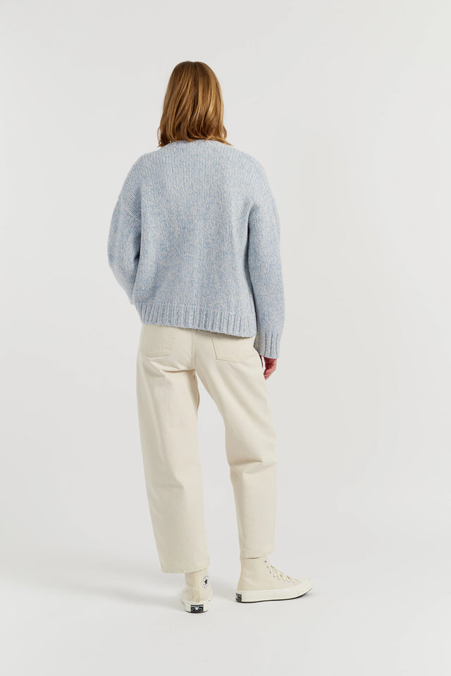 Blue Merino Snoopy Marl Cardigan image 3