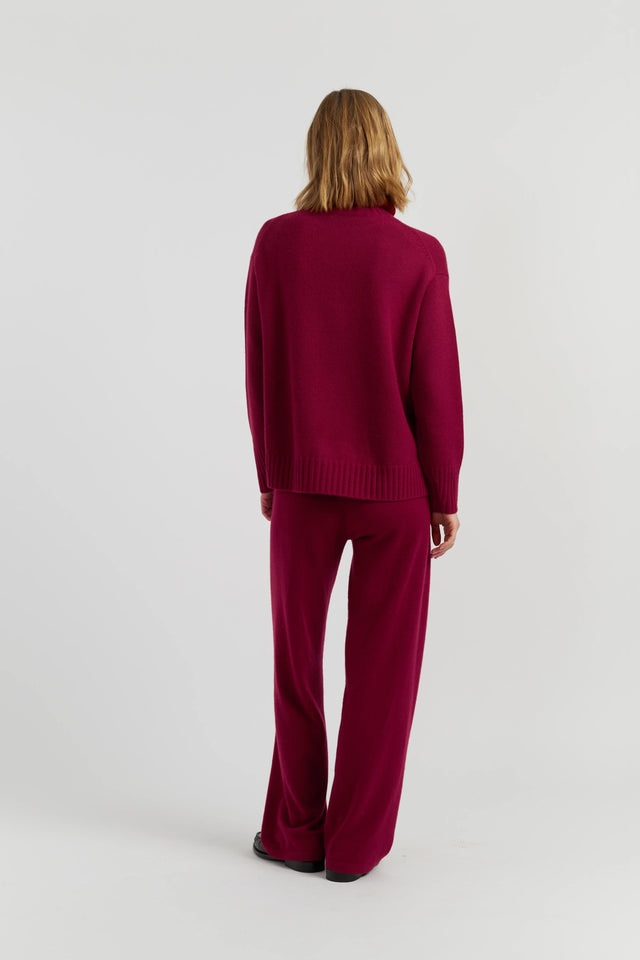 Cherry Pure Cashmere Relaxed Rollneck Sweater image 3