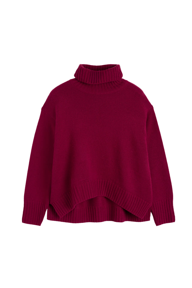 Cherry Pure Cashmere Relaxed Rollneck Sweater image 4
