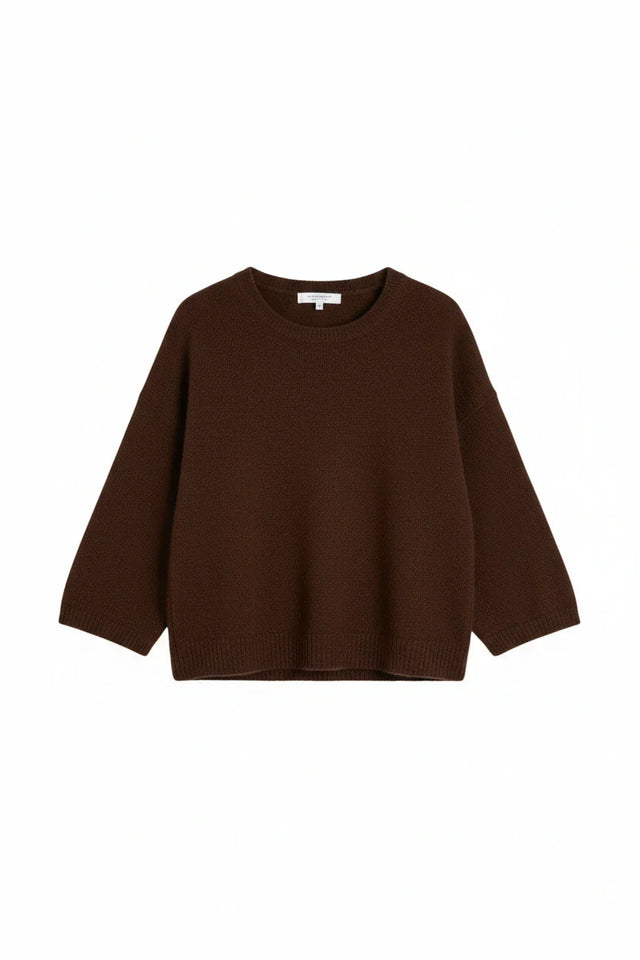 Chocolate Cloud Cashmere Cropped Sweater image 4