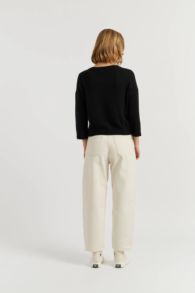Black Cloud Cashmere Cropped Sweater image 3
