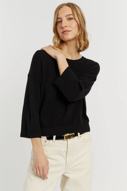 Black Cloud Cashmere Cropped Sweater