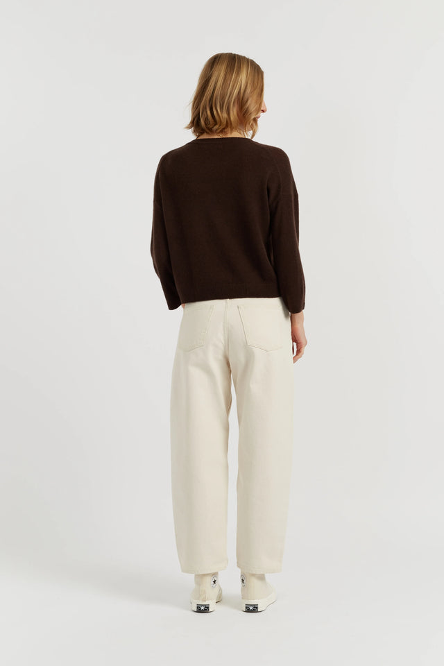 Chocolate Cloud Cashmere Cropped Sweater image 3