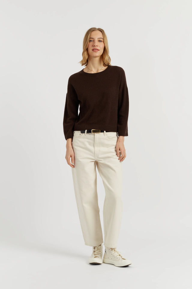 Chocolate Cloud Cashmere Cropped Sweater image 2
