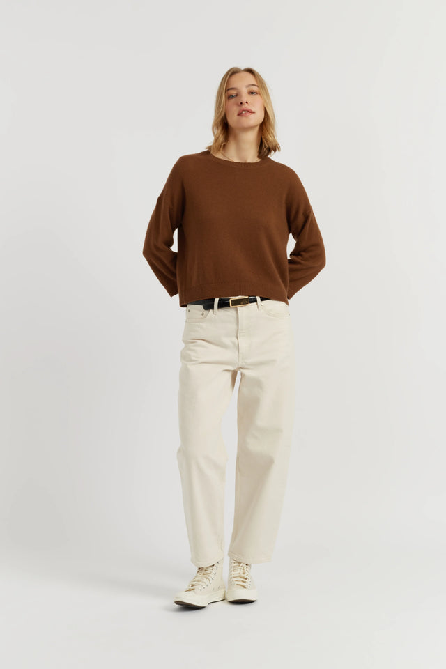 Toffee Cloud Cashmere Cropped Sweater image 2