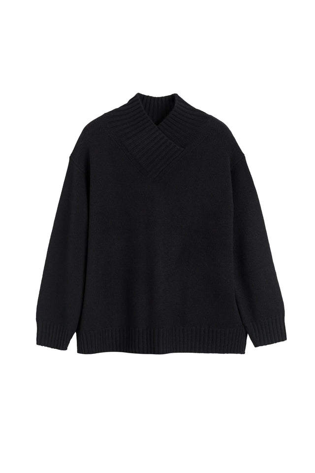 Black Pure Cashmere Soft Wrap Sweater image 4