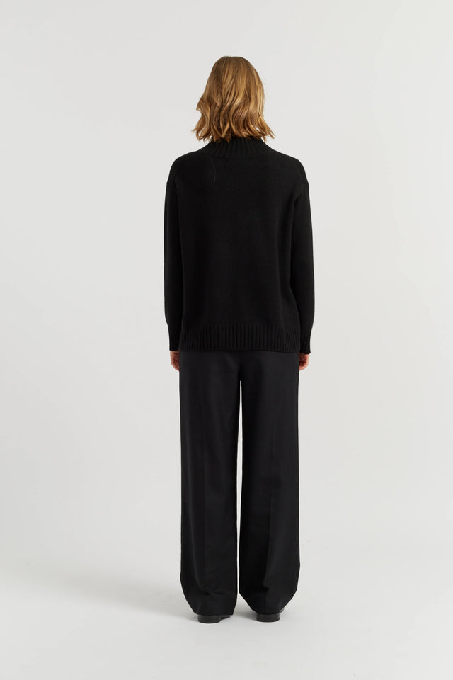 Black Pure Cashmere Soft Wrap Sweater image 3