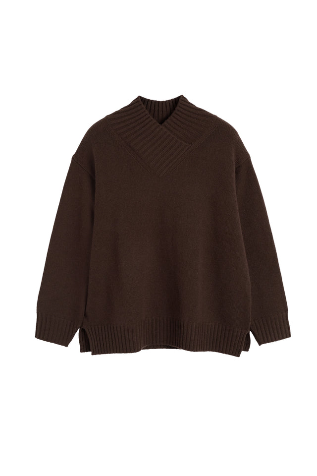 Chocolate Pure Cashmere Soft Wrap Sweater image 4