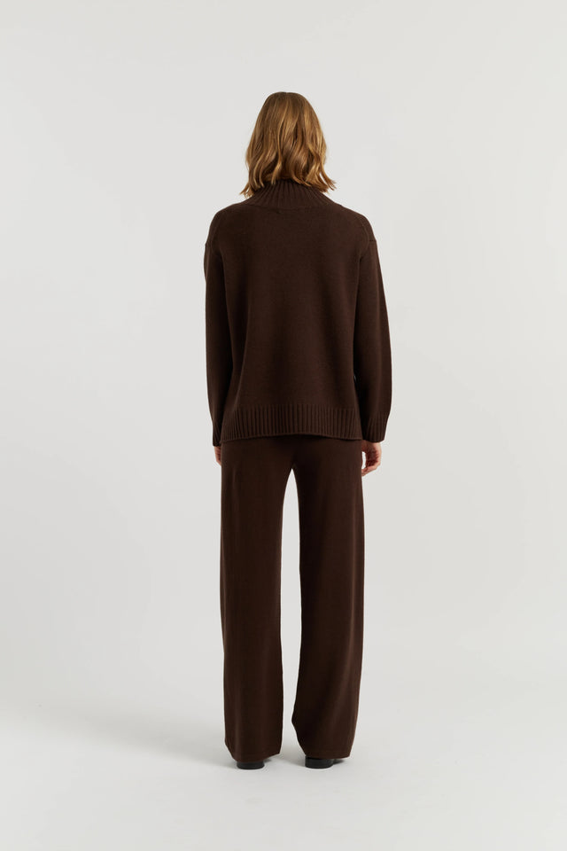 Chocolate Pure Cashmere Soft Wrap Sweater image 3