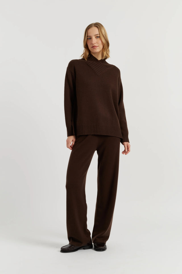 Chocolate Pure Cashmere Soft Wrap Sweater image 2
