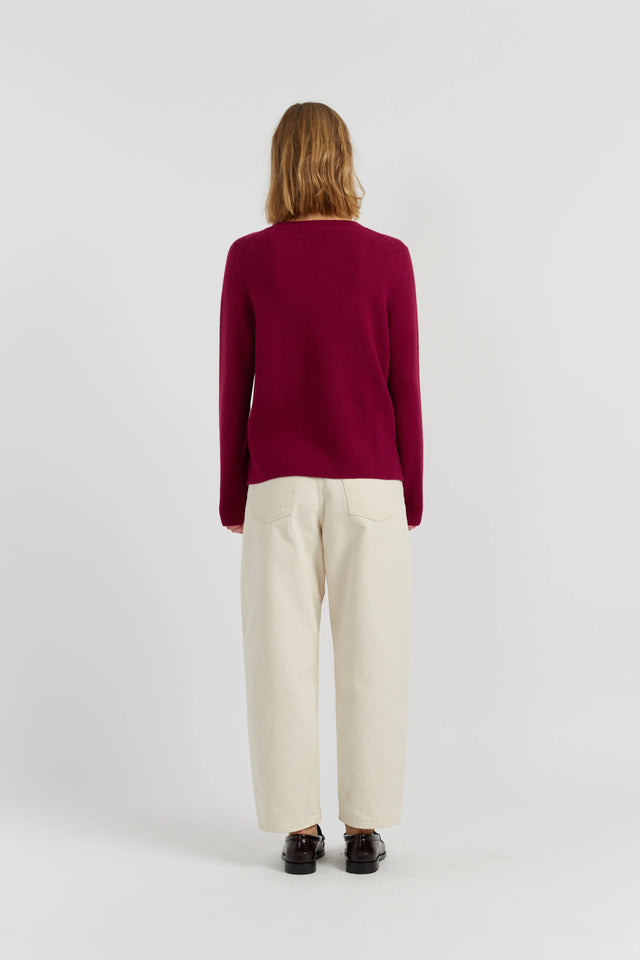 Cherry Pure Cashmere Boxy Sweater image 3