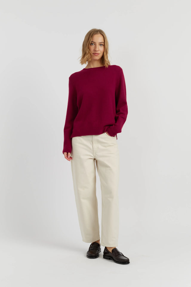 Cherry Pure Cashmere Boxy Sweater image 2