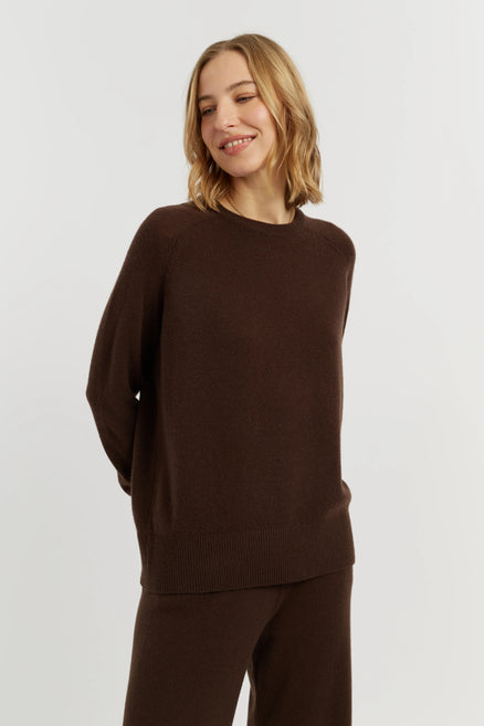 Chocolate Cloud Cashmere Slouchy Sweater