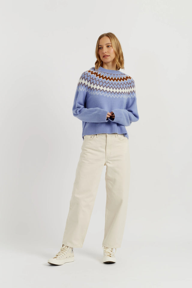 Baby-Blue Wool-Cashmere Fair Isle Sweater image 3