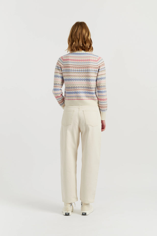 Cream Wool-Cashmere Fair Isle Sweater image 3