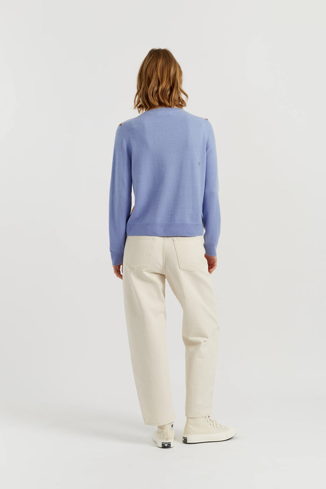 Baby-Blue Wool-Cashmere Diamond Sweater image 3