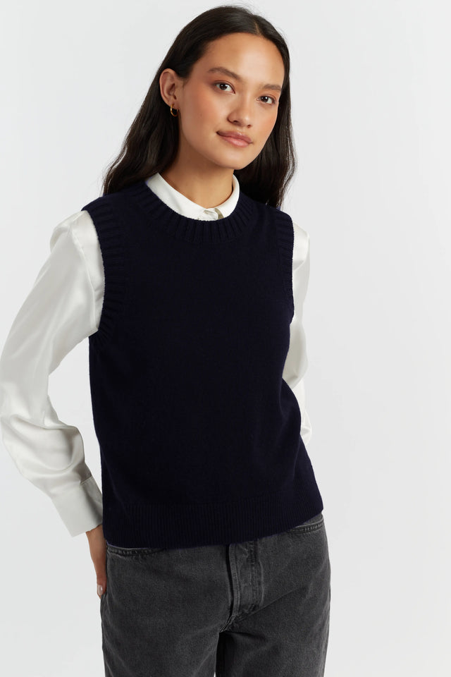 Navy Wool-Cashmere Tank image 1