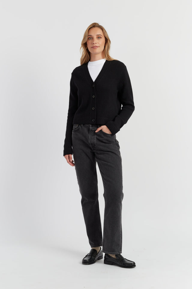 Black Pure Cashmere Cardigan image 3