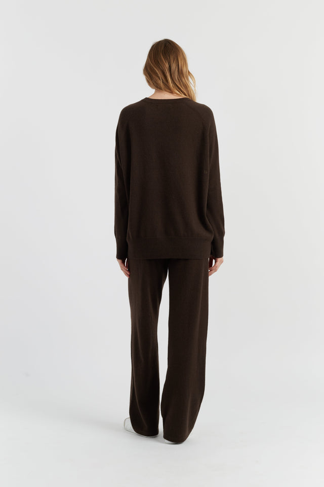 Chocolate Pure Cashmere Wide-Leg Pants image 2