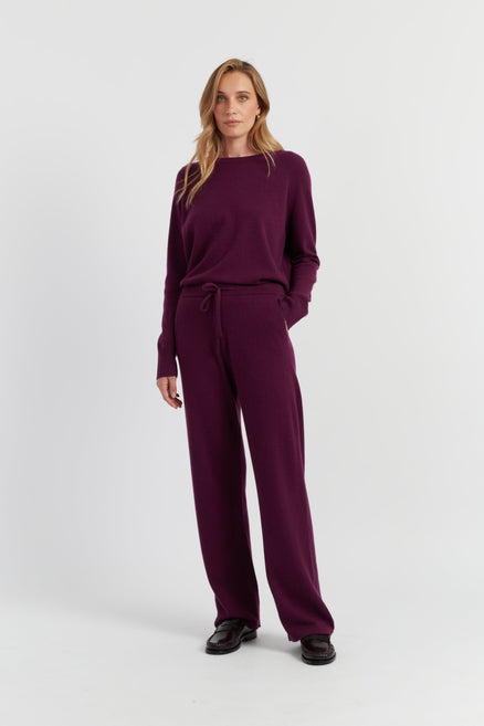 Mulberry Pure Cashmere Wide-Leg Pants