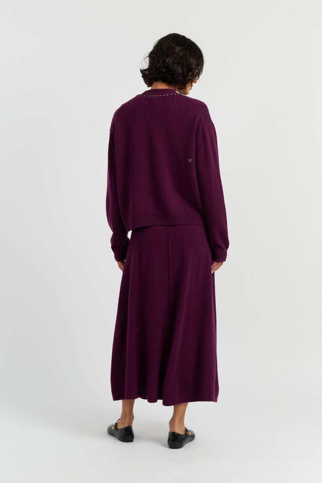 Mulberry Wool-Cashmere Queen of Hearts Cardigan image 2