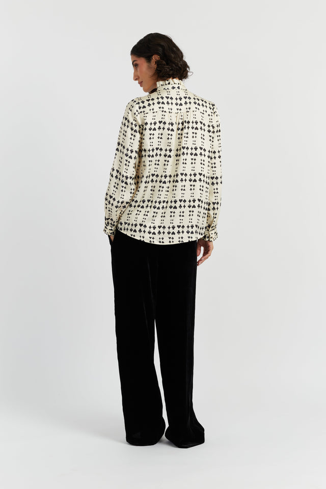 Cream Queen of Hearts Ruffle Shirt image 3