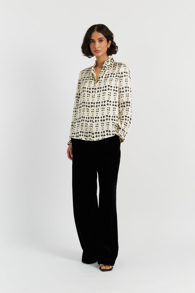 Cream Queen of Hearts Ruffle Shirt image 2