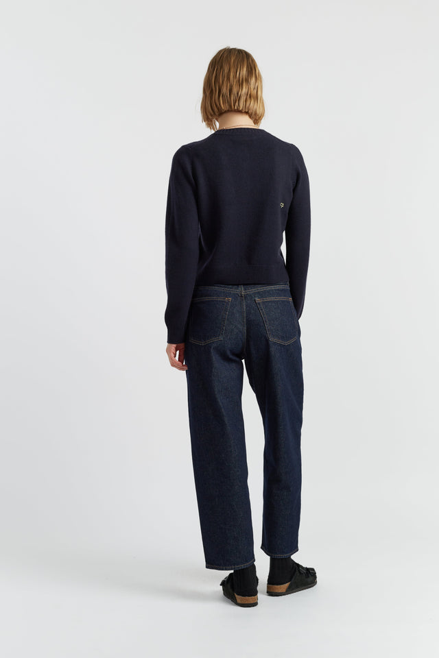 Navy Wool-Cashmere Pocket Cardigan image 3
