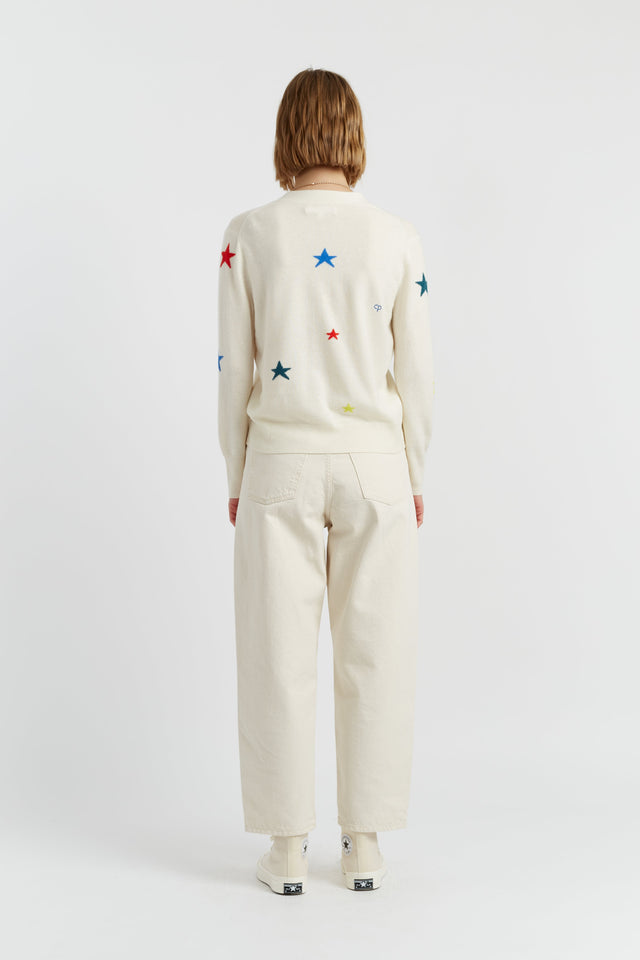 Cream Wool-Cashmere Star Cardigan image 3