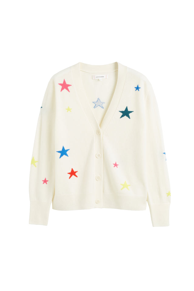 Cream Wool-Cashmere Star Cardigan image 4