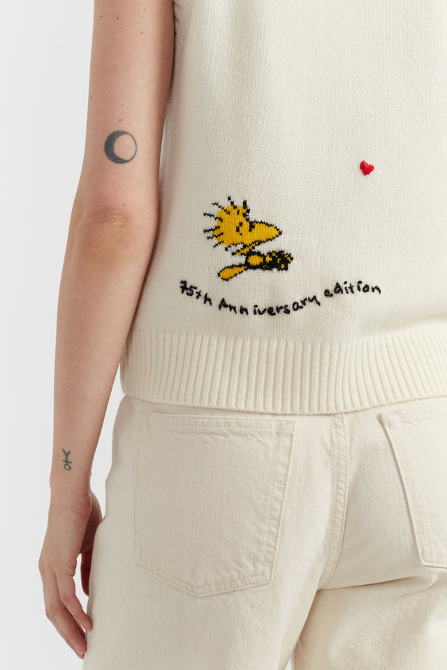 Cream Wool-Cashmere Snoopy Anniversary Tank image 2