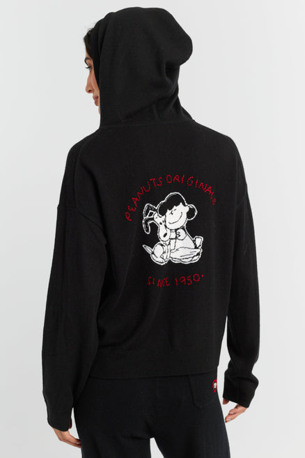 Black Wool-Cashmere Peanuts Originals Hoodie