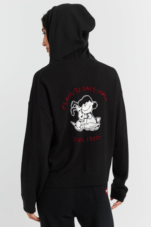 Black Wool-Cashmere Peanuts Originals Hoodie image 1